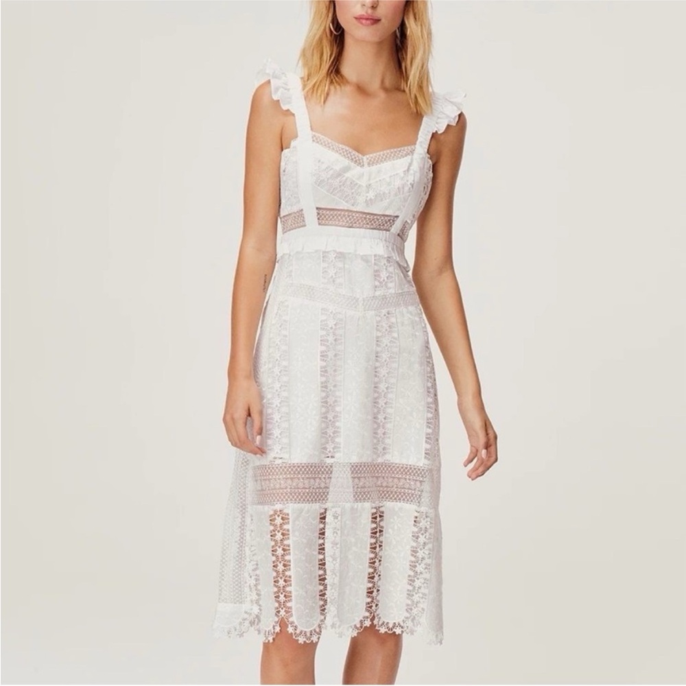 NWT FOR LOVE & LEMONS Gabrielle Midi Dress in Ivory